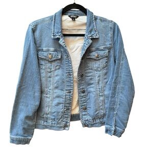 Buffalo David Bitton Blue Cropped Jean Jacket Tailored